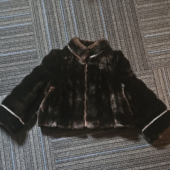 Astraka Jackets & Blazers - Elegant Faux Fur Rhinestoned Teddy Jacket
